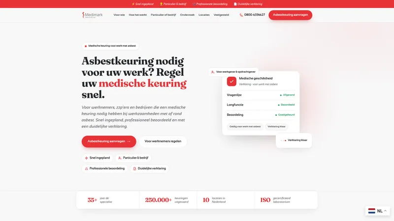 Website van Asbest Medisch Onderzoek