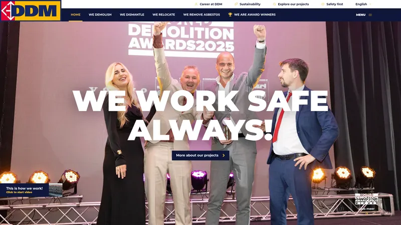 Website van DDM Demontage B.V.