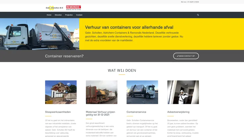 Website van Gebr. Scholten Milieu B.V.