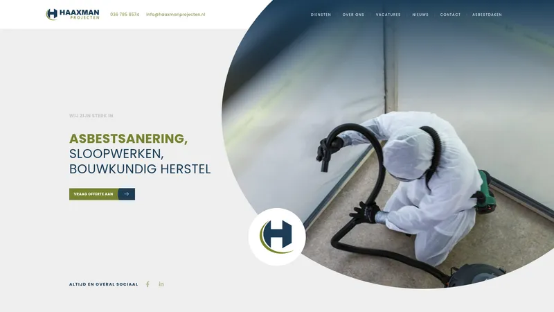 Website van Haaxman Milieutechniek B.V.