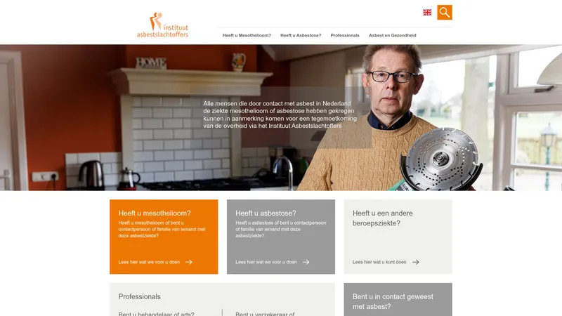 Website van Instituut Asbestslachtoffers