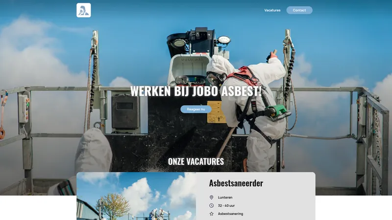 Website van JOBO Asbest