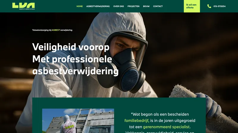 Website van LVA Asbest & Bouw