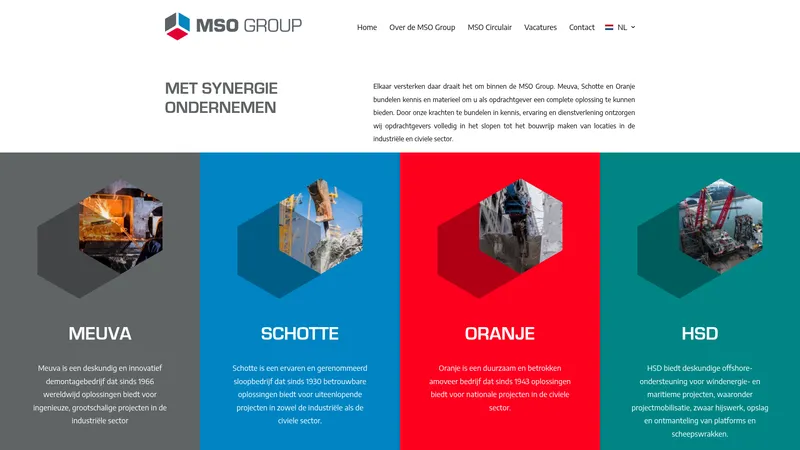 Website van MSO Group B.V. h.o.d.n. Meuva; Schotte; Oranje