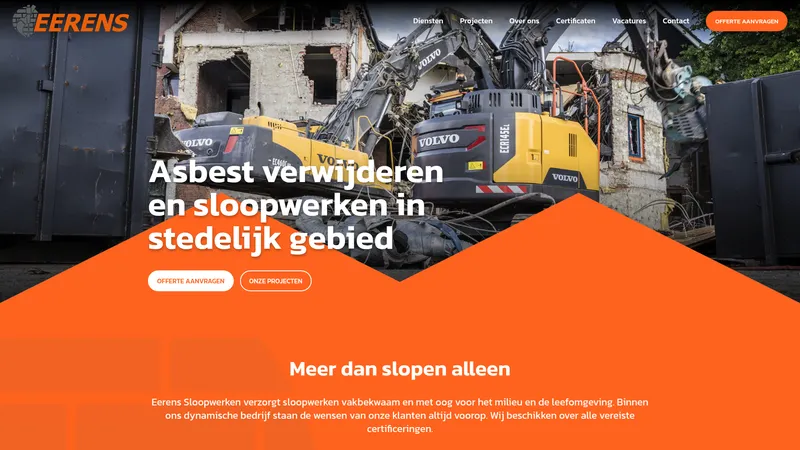 Website van NNSC B.V. h.o.d.n. Eerens Sloopwerken