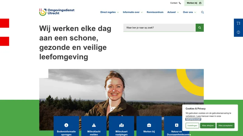 Website van Omgevingsdienst regio Utrecht