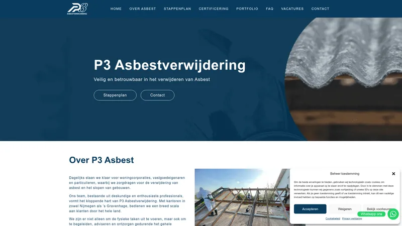 Website van P3 Asbestverwijdering B.V
