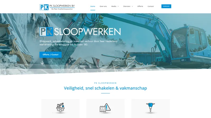 Website van PK SLOOPWERKEN