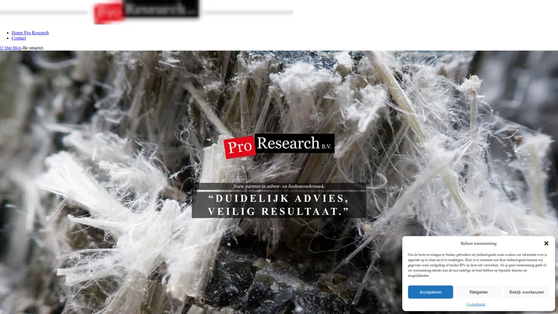 Website van Pro Research B.V.