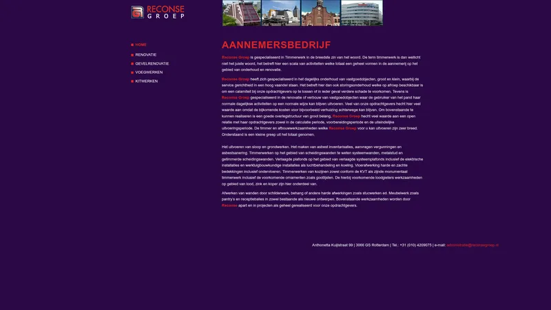 Website van Reconse Groep