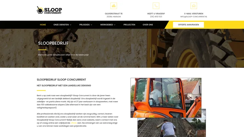 Website van Sloop concurrent