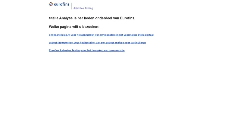 Website van Stella Analyse B.V