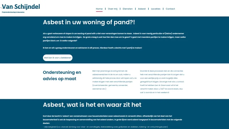 Website van Van Schijndel Asbest