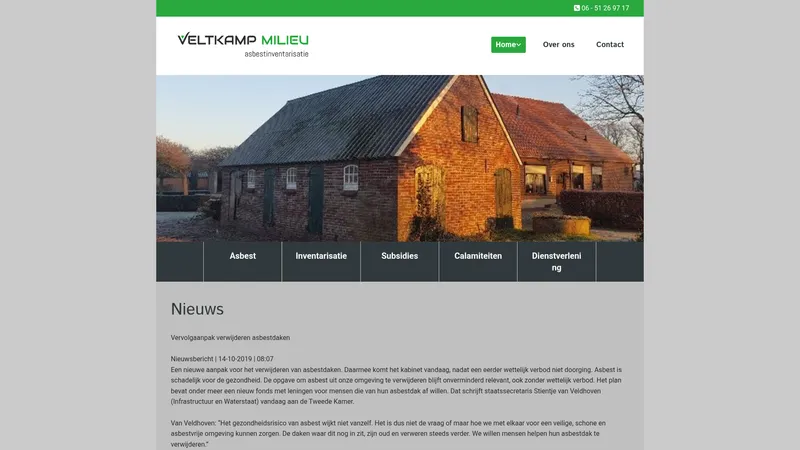 Website van Veltkamp Milieu