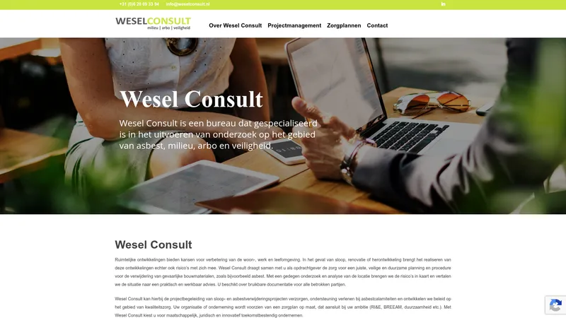 Website van Wesel Consult