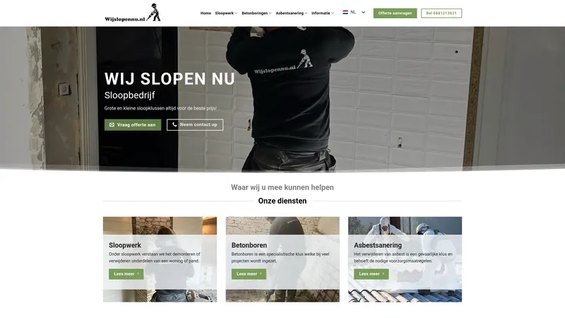 Website van Wij Slopen Nu